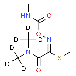 ChemSpider 2D Image | Methyl (1E)-2-{bis[(~2~H_3_)methyl]amino}-N-[(methylcarbamoyl)oxy]-2-oxoethanimidothioate | C7H7D6N3O3S
