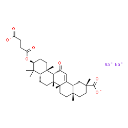ChemSpider 2D Image | Disodium (3beta,5beta,9beta,14beta)-3-[(3-carboxylatopropanoyl)oxy]-11-oxoolean-12-en-29-oate | C34H48Na2O7