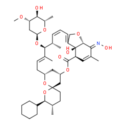 ChemSpider 2D Image | (1'R,2R,4'S,5S,6S,8'R,10'E,12'S,13'S,14'Z,20'R,21'E,24'S)-6-Cyclohexyl-24'-hydroxy-21'-(hydroxyimino)-5,11',13',22'-tetramethyl-2'-oxo-3,4,5,6-tetrahydrospiro[pyran-2,6'-[3,7,19]trioxatetracyclo[15.6.
1.1~4,8~.0~20,24~]pentacosa[10,14,16,22]tetraen]-12'-yl 2,6-dideoxy-3-O-methyl-alpha-L-arabino-hexopyranoside | C43H63NO11