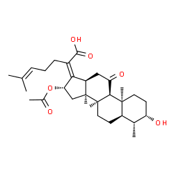 ChemSpider 2D Image | (3beta,4beta,5beta,9beta,14beta,16beta,17E)-16-Acetoxy-3-hydroxy-4,8,14-trimethyl-11-oxo-18-norcholesta-17,24-dien-21-oic acid | C31H46O6