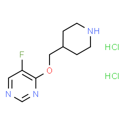 ChemSpider 2D Image | 5-Fluoro-4-(4-piperidinylmethoxy)pyrimidine dihydrochloride | C10H16Cl2FN3O