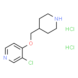 ChemSpider 2D Image | 3-Chloro-4-(4-piperidinylmethoxy)pyridine dihydrochloride | C11H17Cl3N2O
