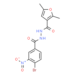 ChemSpider 2D Image | N'-(4-Bromo-3-nitrobenzoyl)-2,5-dimethyl-3-furohydrazide | C14H12BrN3O5