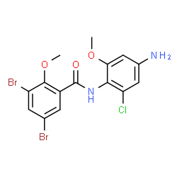 ChemSpider 2D Image | N-(4-Amino-2-chloro-6-methoxyphenyl)-3,5-dibromo-2-methoxybenzamide | C15H13Br2ClN2O3