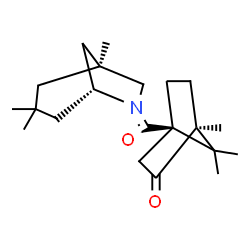 ChemSpider 2D Image | (1S,4R)-1,7,7-Trimethyl-4-{[(1S,5R)-1,3,3-trimethyl-6-azabicyclo[3.2.1]oct-6-yl]carbonyl}bicyclo[2.2.1]heptan-2-one | C21H33NO2