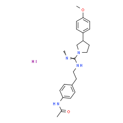 ChemSpider 2D Image | N-[4-(2-{[(Z)-[3-(4-Methoxyphenyl)-1-pyrrolidinyl](methylimino)methyl]amino}ethyl)phenyl]acetamide hydroiodide (1:1) | C23H31IN4O2