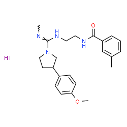 ChemSpider 2D Image | N-(2-{[(E)-[3-(4-Methoxyphenyl)-1-pyrrolidinyl](methylimino)methyl]amino}ethyl)-3-methylbenzamide hydroiodide (1:1) | C23H31IN4O2