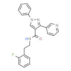 ChemSpider 2D Image | N-[2-(2-Fluorophenyl)ethyl]-1-phenyl-3-(3-pyridinyl)-1H-pyrazole-4-carboxamide | C23H19FN4O