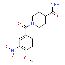 ChemSpider 2D Image | 1-(4-Methoxy-3-nitrobenzoyl)-4-piperidinecarboxamide | C14H17N3O5