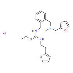 ChemSpider 2D Image | 2-Ethyl-1-[2-(2-furyl)ethyl]-3-(2-{[(2-furylmethyl)(methyl)amino]methyl}benzyl)guanidine hydroiodide (1:1) | C23H31IN4O2