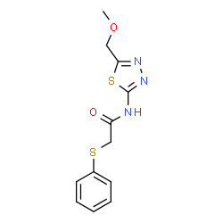 ChemSpider 2D Image | N-[5-(Methoxymethyl)-1,3,4-thiadiazol-2-yl]-2-(phenylsulfanyl)acetamide | C12H13N3O2S2