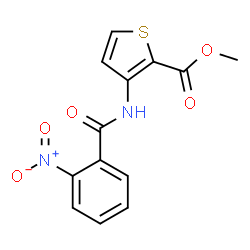 ChemSpider 2D Image | Methyl 3-[(2-nitrobenzoyl)amino]-2-thiophenecarboxylate | C13H10N2O5S