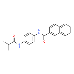 ChemSpider 2D Image | N-[4-(Isobutyrylamino)phenyl]-2-naphthamide | C21H20N2O2