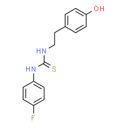 ChemSpider 2D Image | 1-(4-Fluorophenyl)-3-[2-(4-hydroxyphenyl)ethyl]thiourea | C15H15FN2OS