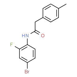 ChemSpider 2D Image | N-(4-Bromo-2-fluorophenyl)-2-(4-methylphenyl)acetamide | C15H13BrFNO