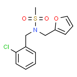 ChemSpider 2D Image | N-(2-Chlorobenzyl)-N-(2-furylmethyl)methanesulfonamide | C13H14ClNO3S