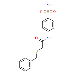 ChemSpider 2D Image | 2-(Benzylsulfanyl)-N-(4-sulfamoylphenyl)acetamide | C15H16N2O3S2