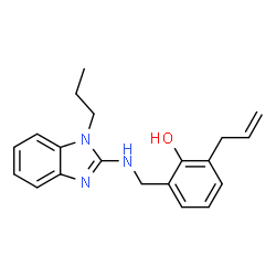 ChemSpider 2D Image | 2-Allyl-6-{[(1-propyl-1H-benzimidazol-2-yl)amino]methyl}phenol | C20H23N3O