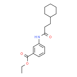 ChemSpider 2D Image | Ethyl 3-[(3-cyclohexylpropanoyl)amino]benzoate | C18H25NO3