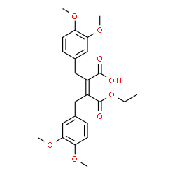ChemSpider 2D Image | (2Z)-2,3-Bis(3,4-dimethoxybenzyl)-4-ethoxy-4-oxo-2-butenoic acid | C24H28O8