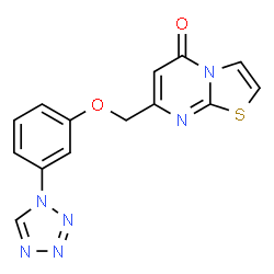 ChemSpider 2D Image | 7-{[3-(1H-Tetrazol-1-yl)phenoxy]methyl}-5H-[1,3]thiazolo[3,2-a]pyrimidin-5-one | C14H10N6O2S
