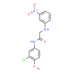 ChemSpider 2D Image | N-(3-Chloro-4-methoxyphenyl)-N~2~-(3-nitrophenyl)glycinamide | C15H14ClN3O4