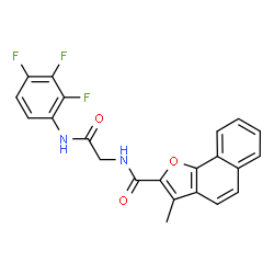 ChemSpider 2D Image | 3-Methyl-N-{2-oxo-2-[(2,3,4-trifluorophenyl)amino]ethyl}naphtho[1,2-b]furan-2-carboxamide | C22H15F3N2O3