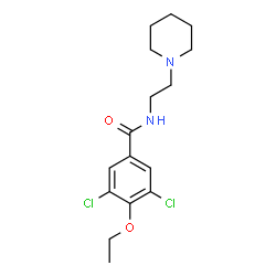 ChemSpider 2D Image | 3,5-Dichloro-4-ethoxy-N-[2-(1-piperidinyl)ethyl]benzamide | C16H22Cl2N2O2