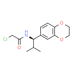 ChemSpider 2D Image | 2-Chloro-N-[(1R)-1-(2,3-dihydro-1,4-benzodioxin-6-yl)-2-methylpropyl]acetamide | C14H18ClNO3