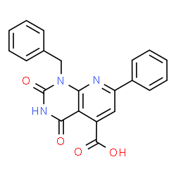 ChemSpider 2D Image | 1-Benzyl-2,4-dioxo-7-phenyl-1,2,3,4-tetrahydropyrido[2,3-d]pyrimidine-5-carboxylic acid | C21H15N3O4