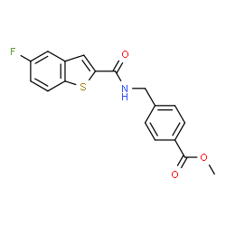 ChemSpider 2D Image | Methyl 4-({[(5-fluoro-1-benzothiophen-2-yl)carbonyl]amino}methyl)benzoate | C18H14FNO3S