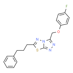 ChemSpider 2D Image | 3-[(4-Fluorophenoxy)methyl]-6-(3-phenylpropyl)[1,2,4]triazolo[3,4-b][1,3,4]thiadiazole | C19H17FN4OS
