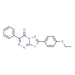 ChemSpider 2D Image | 7-(4-Ethoxyphenyl)-3-phenyl-4H-[1,3,4]thiadiazolo[2,3-c][1,2,4]triazin-4-one | C18H14N4O2S