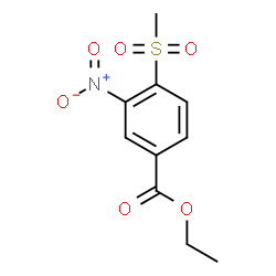 ChemSpider 2D Image | Ethyl 4-(methylsulfonyl)-3-nitrobenzoate | C10H11NO6S