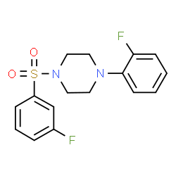 ChemSpider 2D Image | 1-(2-Fluorophenyl)-4-[(3-fluorophenyl)sulfonyl]piperazine | C16H16F2N2O2S