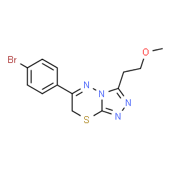 ChemSpider 2D Image | 6-(4-Bromophenyl)-3-(2-methoxyethyl)-7H-[1,2,4]triazolo[3,4-b][1,3,4]thiadiazine | C13H13BrN4OS