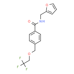 ChemSpider 2D Image | N-(2-Furylmethyl)-4-[(2,2,2-trifluoroethoxy)methyl]benzamide | C15H14F3NO3