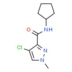 ChemSpider 2D Image | 4-Chloro-N-cyclopentyl-1-methyl-1H-pyrazole-3-carboxamide | C10H14ClN3O