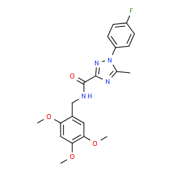 ChemSpider 2D Image | 1-(4-Fluorophenyl)-5-methyl-N-(2,4,5-trimethoxybenzyl)-1H-1,2,4-triazole-3-carboxamide | C20H21FN4O4
