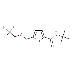 ChemSpider 2D Image | N-(2-Methyl-2-propanyl)-5-[(2,2,2-trifluoroethoxy)methyl]-2-furamide | C12H16F3NO3
