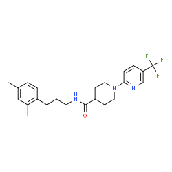 ChemSpider 2D Image | N-[3-(2,4-Dimethylphenyl)propyl]-1-[5-(trifluoromethyl)-2-pyridinyl]-4-piperidinecarboxamide | C23H28F3N3O