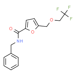 ChemSpider 2D Image | N-Benzyl-5-[(2,2,2-trifluoroethoxy)methyl]-2-furamide | C15H14F3NO3