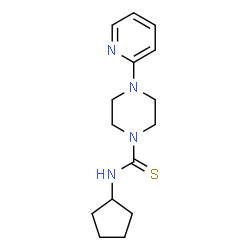 ChemSpider 2D Image | N-Cyclopentyl-4-(2-pyridinyl)-1-piperazinecarbothioamide | C15H22N4S