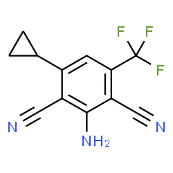 ChemSpider 2D Image | 2-Amino-4-cyclopropyl-6-(trifluoromethyl)isophthalonitrile | C12H8F3N3