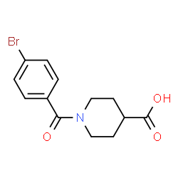ChemSpider 2D Image | 1-(4-Bromobenzoyl)-4-piperidinecarboxylic acid | C13H14BrNO3