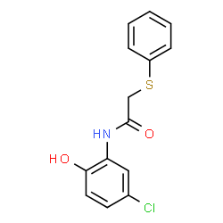 ChemSpider 2D Image | N-(5-Chloro-2-hydroxyphenyl)-2-(phenylsulfanyl)acetamide | C14H12ClNO2S
