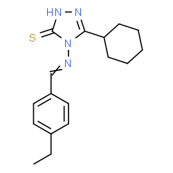 ChemSpider 2D Image | 5-Cyclohexyl-4-[(4-ethylbenzylidene)amino]-2,4-dihydro-3H-1,2,4-triazole-3-thione | C17H22N4S
