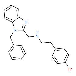 ChemSpider 2D Image | N-[(1-Benzyl-1H-benzimidazol-2-yl)methyl]-2-(4-bromophenyl)ethanamine | C23H22BrN3