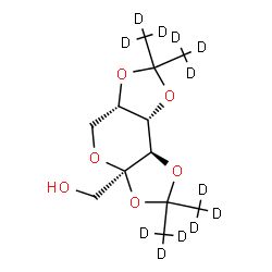 ChemSpider 2D Image | {(3aR,5aS,8aS,8bR)-2,2,7,7-Tetrakis[(~2~H_3_)methyl]tetrahydro-3aH-bis[1,3]dioxolo[4,5-b:4',5'-d]pyran-3a-yl}methanol (non-preferred name) | C12H8D12O6