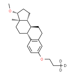 ChemSpider 2D Image | (8alpha,9beta,13alpha,14beta,17alpha)-17-Methoxy-3-[(3,3,3-~2~H_3_)propyloxy]estra-1,3,5(10)-triene | C22H29D3O2